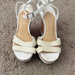 Calvin Klein Cream Wedge Sandals